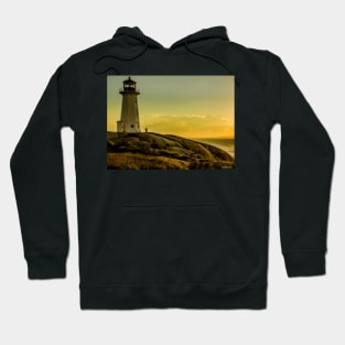 Peggys Cove Lighthouse at Sunset Hoodie